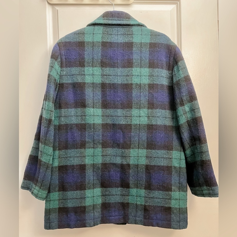 GAP Wool Blend Plaid Peacoat- Size: M - Picture 2 of 5